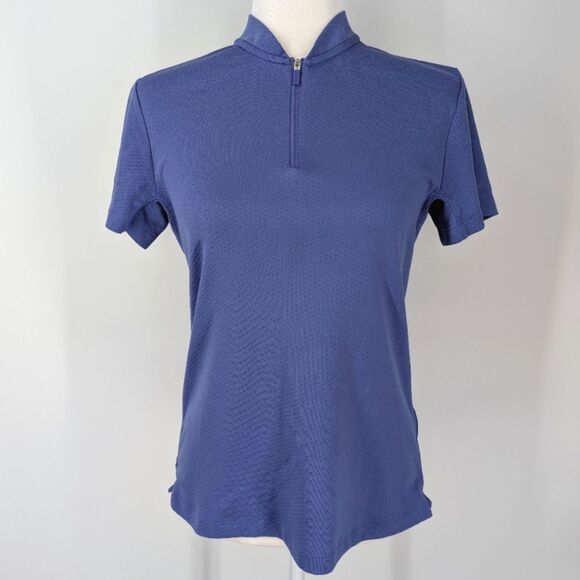 Nike Violet Purple Dri Fit Short Sleeve Blade OLC Golf Polo Shirt Small 1/4 Zip - Picture 1 of 8